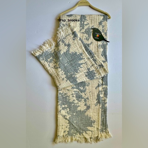 🎁Piscatextil Throw Blanket - Midnight Blue Splatter - Blue and Oatmeal - Cotton - Picture 3 of 7